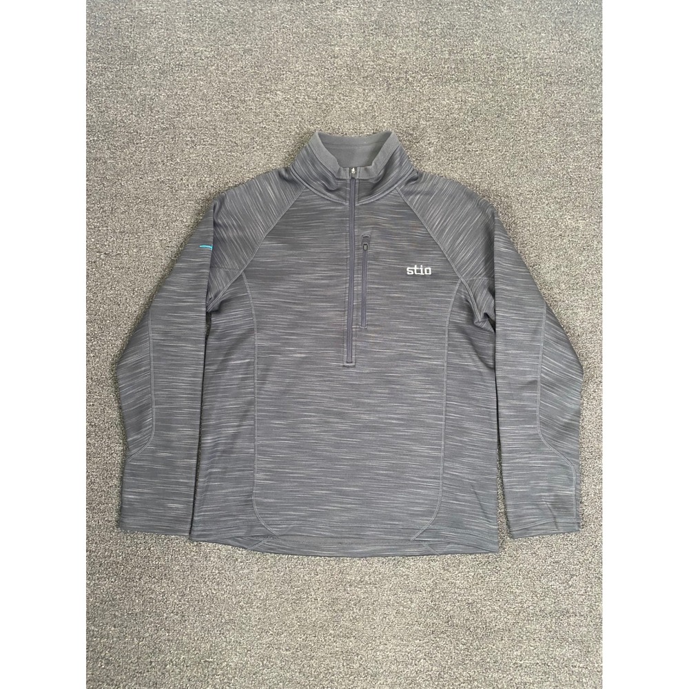 Stio Crester 1/2 Zip Pullover Gray Mens Large Performance Fleece Hiking Outdoors